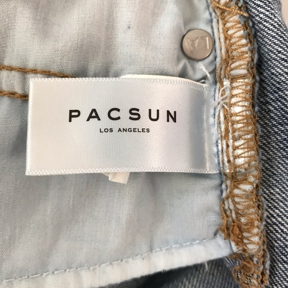 Pacsun Denim Frayed Raw Edge Hem Dark Wash Jean Mini Skirt 25 - Picture 6 of 9